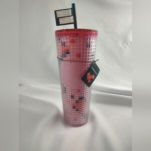 Starbucks Red and Pink Textured Tumbler